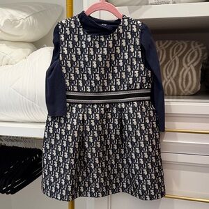Stylish Navy and White Kids Dress